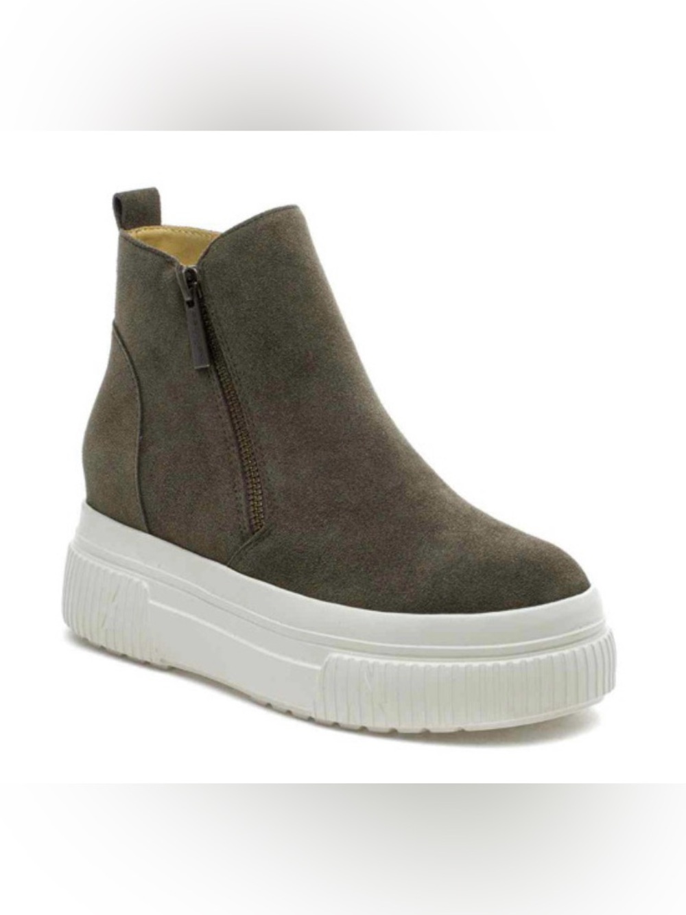 J/Slides Wyona waterproof suede platform sneaker booties, Sz 10